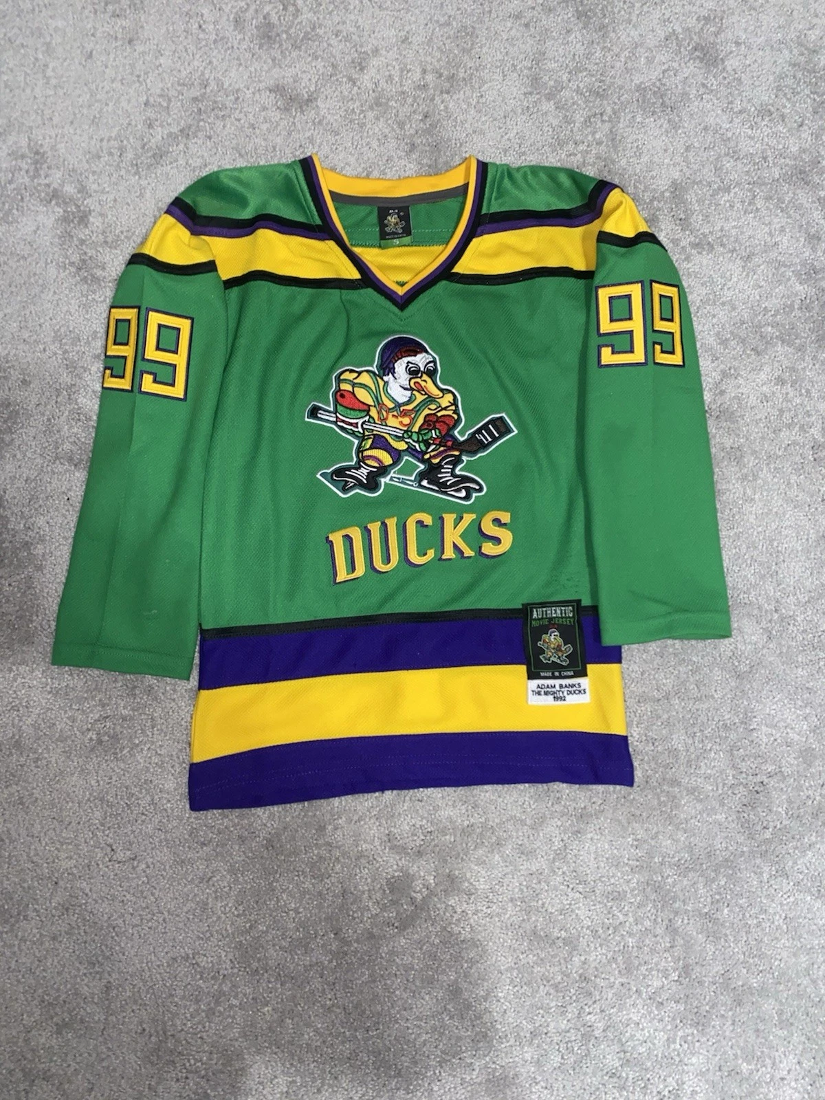 Mighty Ducks Movie Adam Banks #99 Green Hockey Jersey