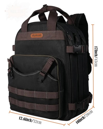 Welkinland 90 Pocket Electrician Backpack Waterprood Waxed Canvas FREE SHIP - Picture 2 of 6