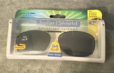 Solar Shield Polarized Clip-on Black Sunglasses 54 Rec F Gray Lenses