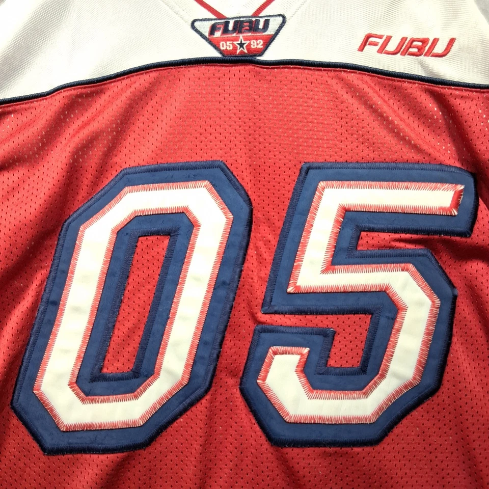Vintage Fubu All Stars Jersey 05 Mens Size L Red White Blue Y2K 2001 Hip-hop  - Image 4 of 4