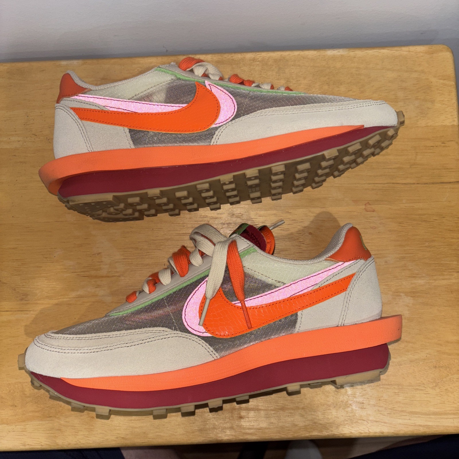 SACAI X NIKE Taglia 10 Nike sacai x Clot x LDWaffle Net arancione Blaze