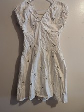 Wild Fable Women's White Floral V-Neck Cap Sleeve Mini Dress Size Xs