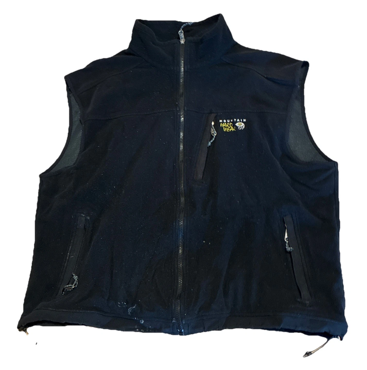 Mountain Hardwear Vest Men XXL Black Full Zip Softshell Fleece Lined Trail Camp