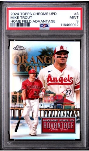 2024 Topps Chrome Update Mike Trout Home Field Advantage SSP PSA 9 MINT LOW POP