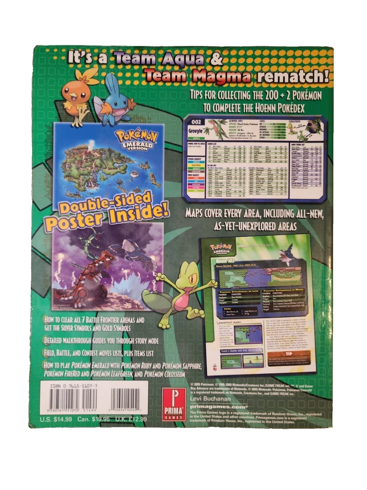 Pokémon Emerald Game Boy Advance EB Games Limited Edition Box Manual Map Poster - Image 3 of 4