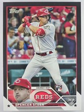 2023 Topps SPENCER STEER ROOKIE /72 BLACK PARALLEL 489 Reds RC