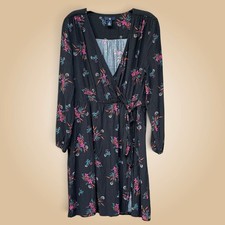 Gap Floral Wrap Dress | Black Multi, S