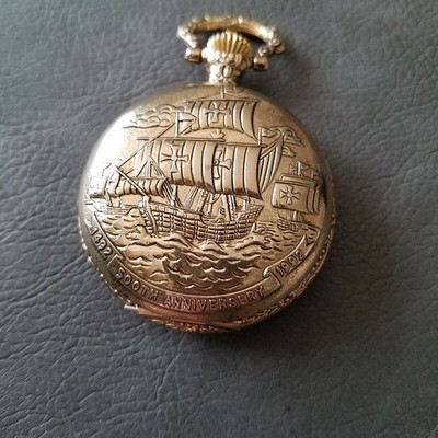 Vintage Columbus 500th Anniversary Mechanical Pocketwatch WORKING
