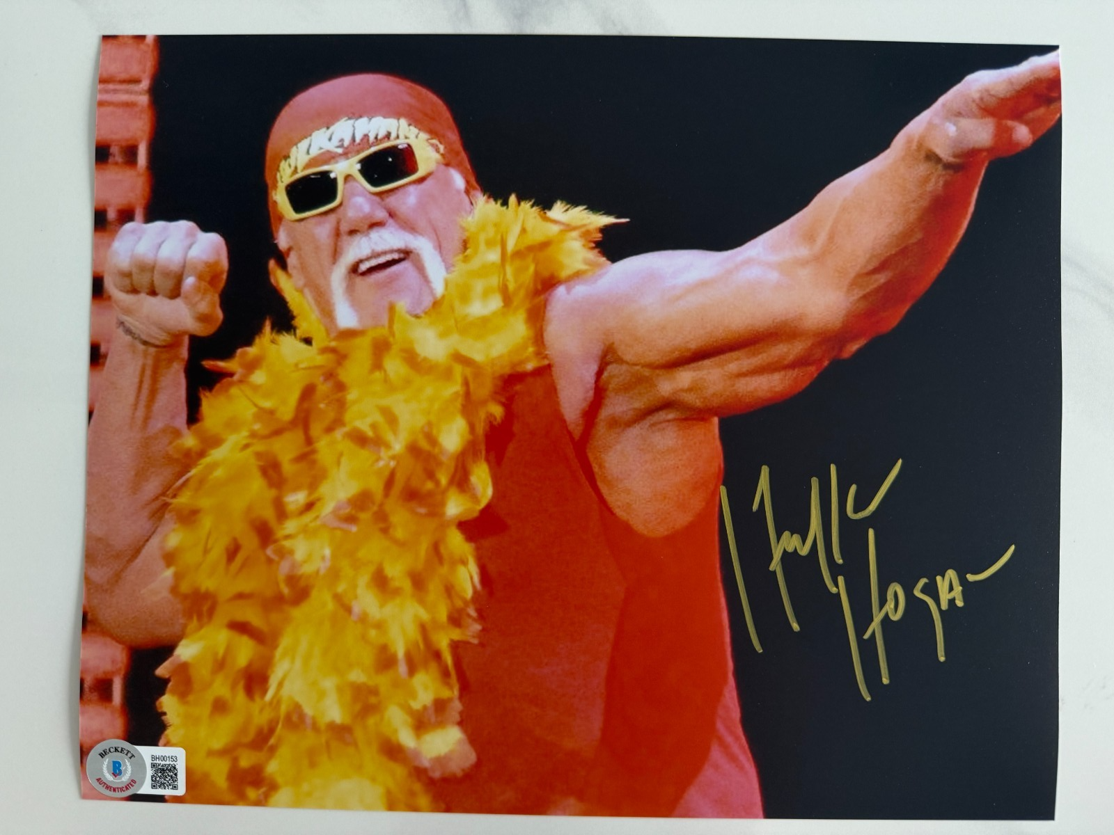 Hulk Hogan Autographed Signed Hand 8x10 Photo BAS Beckett Authenticated 
