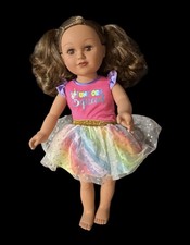 My Life As 18 Inch Fashion Doll Brunette Brown Eyes Rainbow Unicorn Tutu Cititoy