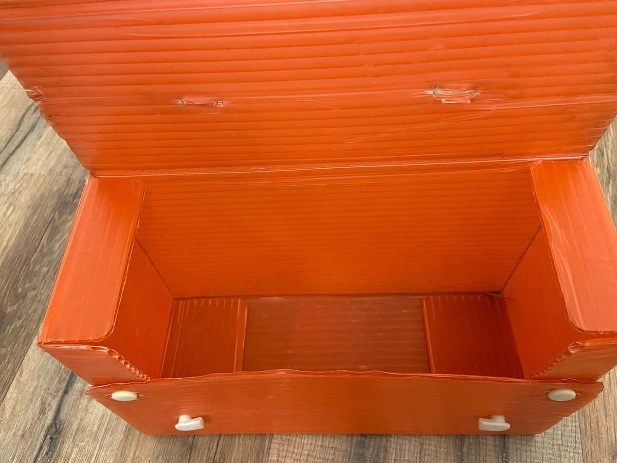 Vintage 1970s Nike Roadrunner V Orange Plastic Corrugated Shoe Box