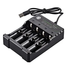 New 4-Slots USB Battery Charger For Rechargeable Lithium Li-ion Batteries 3.7V