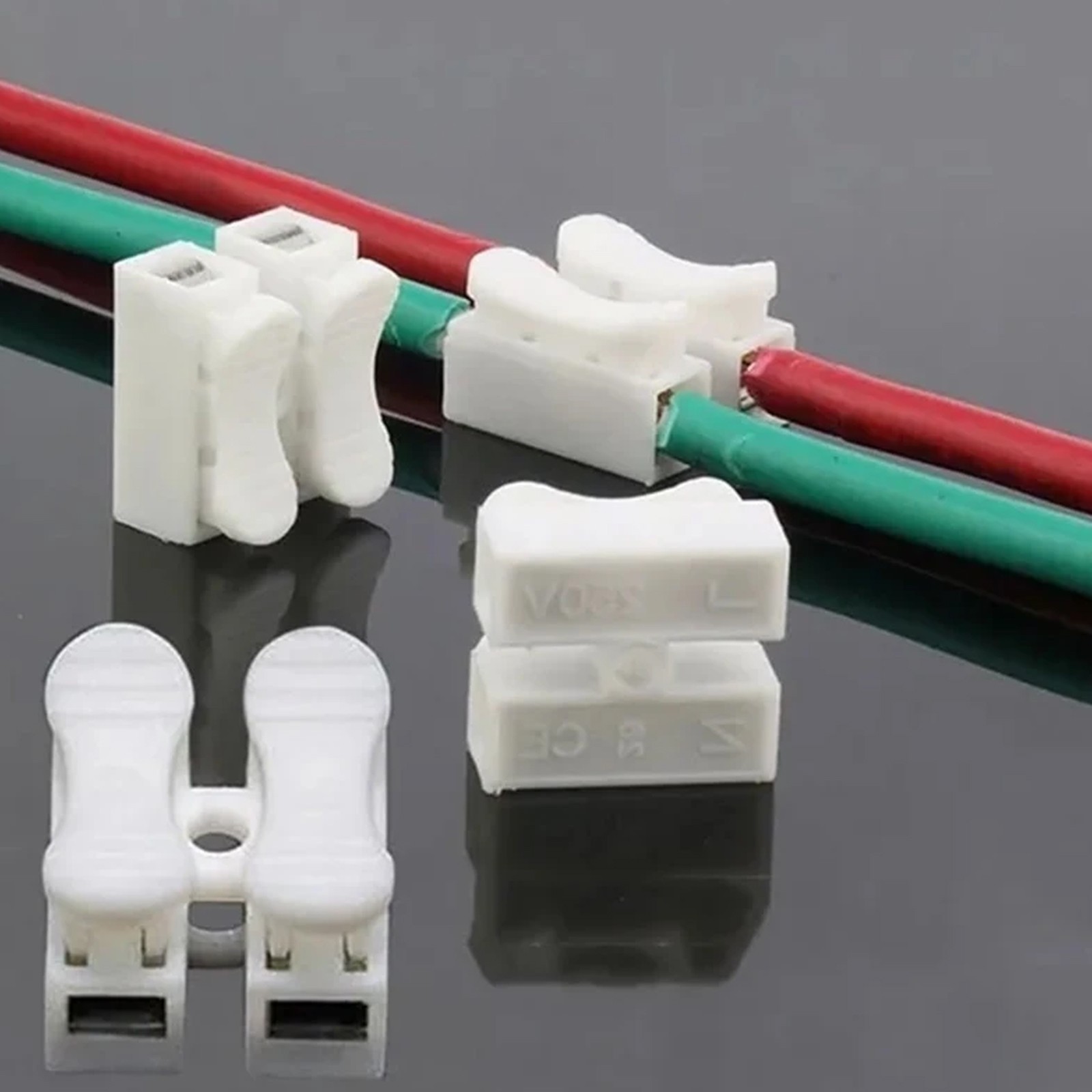 67 Pcs CH-2 Spring Wire Quick Connectors Splice & Cable Clamp Terminal ...