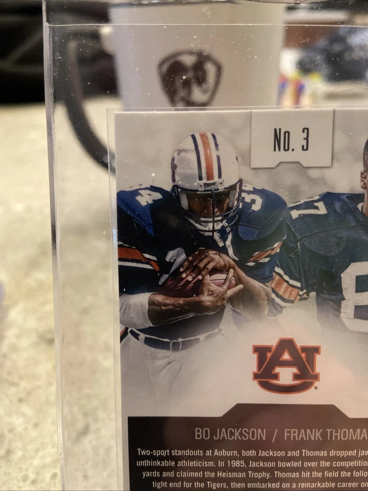 2016 Panini Draft Picks Collegiate Connection #3 Bo Jackson, Frank Thomas Auburn - Image 3 of 4