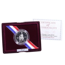 1995 S Atlanta Olympics Basketball Proof Commemorative Half Dollar Box & COA