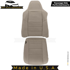 2002-2003 Fits Ford F250 F350 Lariat Leather Perf Passenger Side Seat Covers Tan