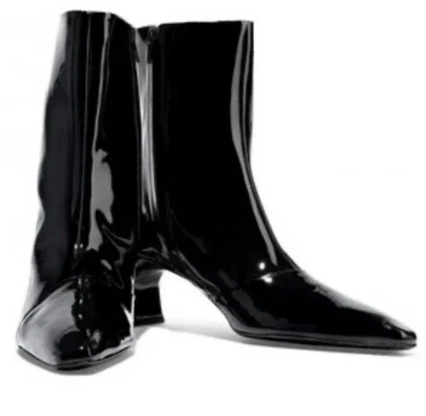 Rosetta Getty Patent Leather Boot size 38 made it Italy size 8 rubber sole  - Image 3 of 4