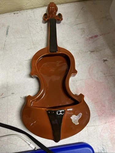 Red Wing Pottery Violin # 907 Wall Pocket Hanging Planter USA  15”