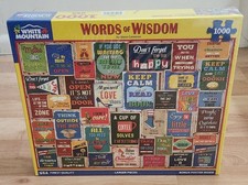 White Mountain Puzzle WORDS OF WISDOM 1000 Piece NEW SEALED 2023. Bonus Poster