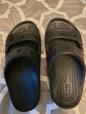 Crocs Unisex Men's and Women's Baya Two-Strap Slide Sandals, Black Sz7