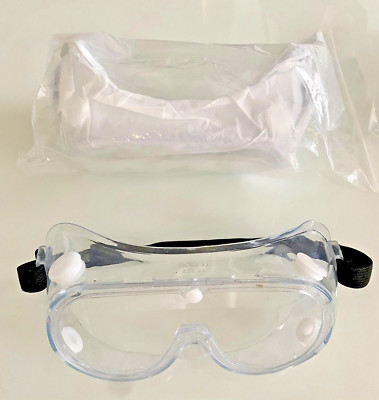 2PCS Anti-Fog Protective Goggles Clear Lens Wide-Vision Chemical Splash Eye