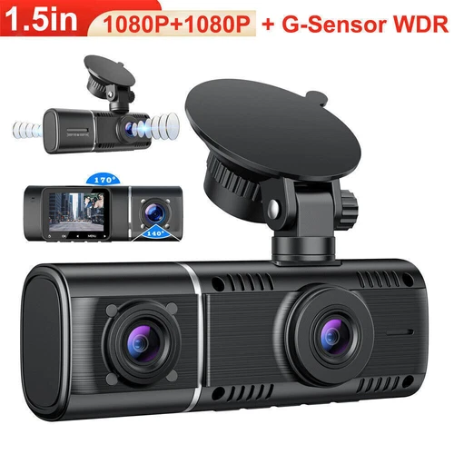TOGUARD FHD 1080P Car Camera Recorder Dual Front & Inside Night Vision Dash Cam