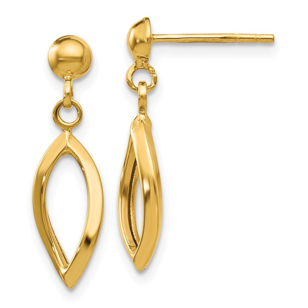 14k Yellow Gold Drop Dangle Earrings for Women L-21mm, W