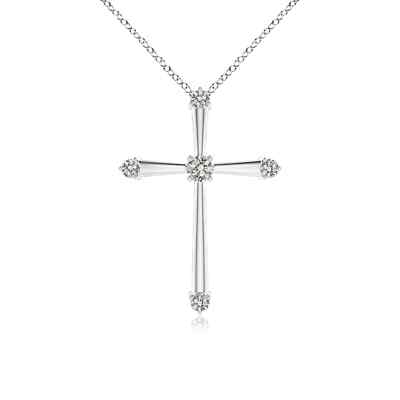 Angara 0,08 ct natürlicher Diamant Anhänger Halskette in 14K massiv Gold (K, I3)