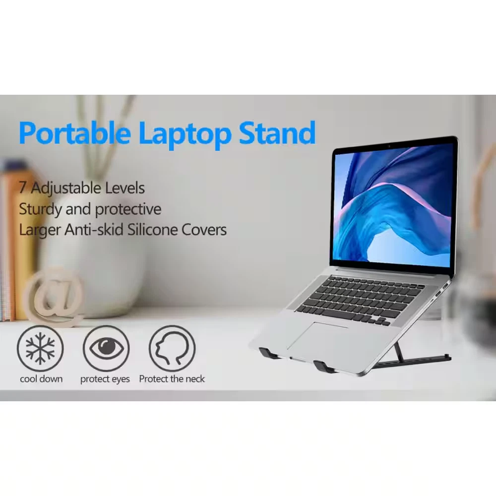 Laptop Stand for Desk, Adjustable Laptop Riser Foldable Portable Tablet Holder,