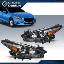 Fit For 17-18 Mazda 3 Headlights Headlamps Halogen Set Driver & Passenger Side