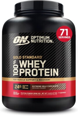 Optimum Nutrition Gold Standard 100% Whey Protein, Extreme Milk Chocolate, 5LB