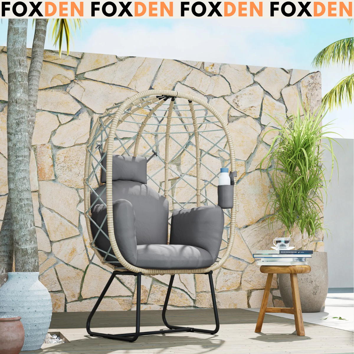 Egg Chair With Cup Holders Egg Chair With Stand, Hanging Egg Swing