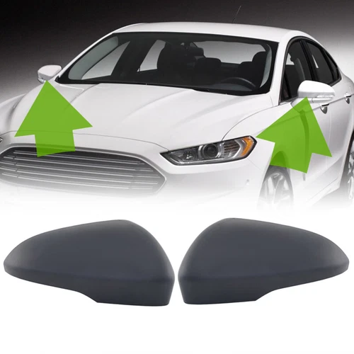 Left & Right Rearview Side Mirror Cover Cap Primed For Ford Fusion 2013-2021
