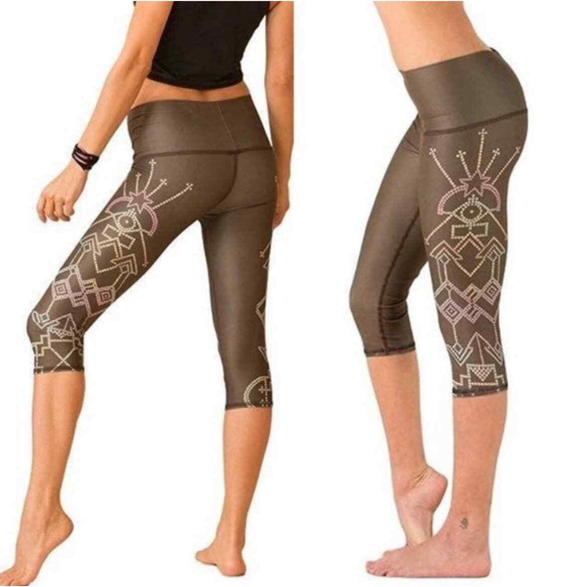 Teeki Seven Crowns Goddess Capri Leggings Yoga Pants Size XS | eBay