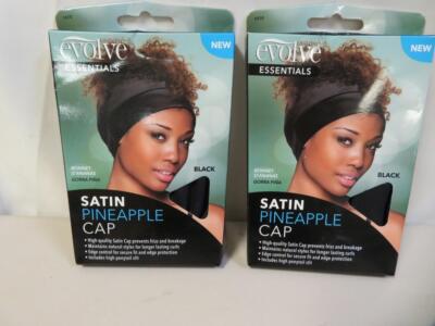 Lot of Firstline Evolve Essentials Satin Pineapple Sleep Hair Cap Black 
