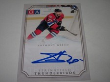 ANTHONY GRECO SIGNED AUTOGRAPHED CUSTOM SPRINGFIELD THUNDERBIRDS AHL CARD RARE