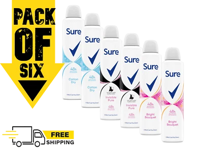 Sure Women's Anti-Pespirant Deodorant 200ml Pack of 1, 3 or 6 free delivery