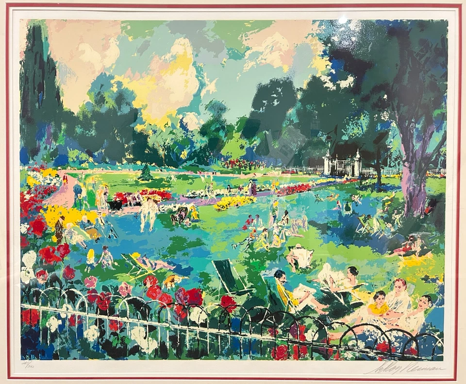 Artista LeRoy Neiman "Regents Park" - Serigrafía a color firmada no. 245/300. Enmarcado Foto 3 de 4