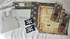 Pirate Scrapbook LOT 12x12 Paper Stickers Chipboard Embellishments UNUSED SEALED