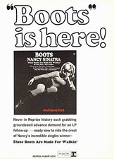 1966 Nancy Sinatra "These Boots Are Make For Walkin" Song Release Reprint Ad