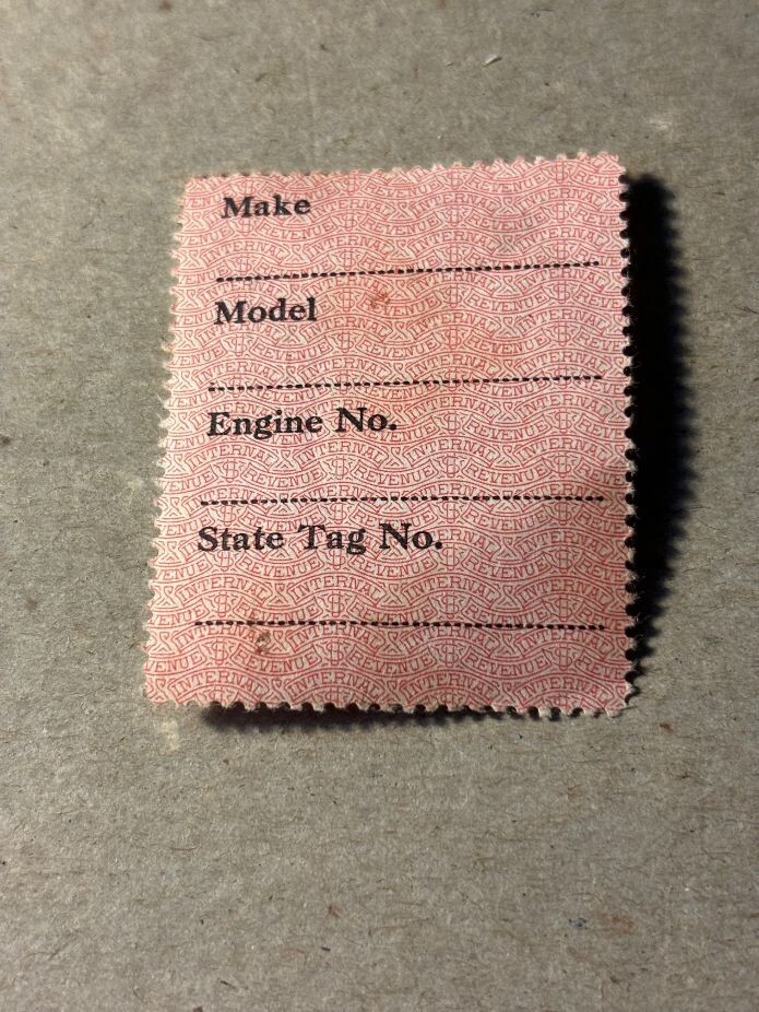 Federal Use Tax on Motor Vehicles Stamp 1943 4.17 Denomination MNH eBay