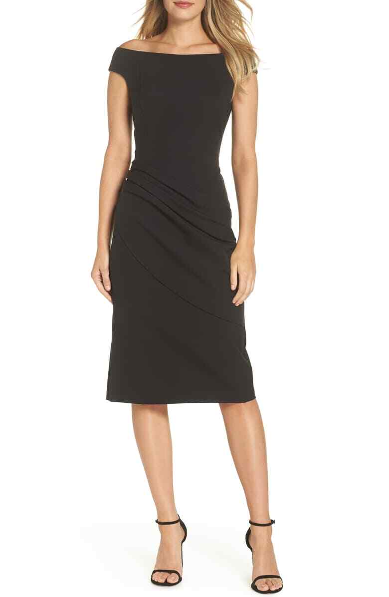 eliza j off the shoulder sheath dress Eliza J Off-The-Shoulder Lace Sheath Dress, White / 0