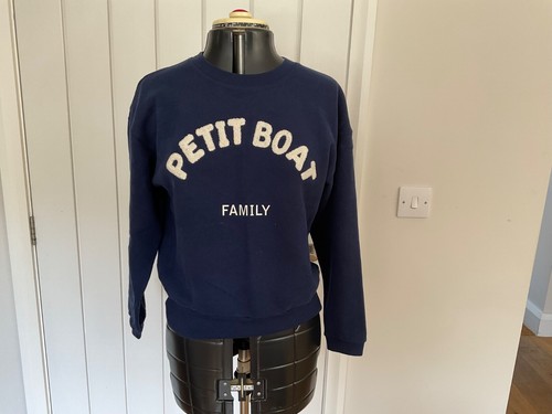 Petit Bateau navy blue sweater will logo size S