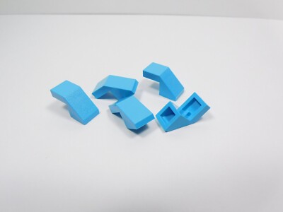 LEGO Lot of 5 Medium Azure Blue 2x1 Slopes w/ Cutout No Stud I2
