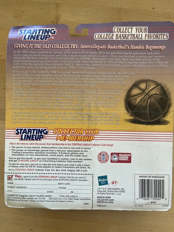 Figura Hasbro Larry Bird alineación inicial estado indio nueva en caja Foto 2 de 2