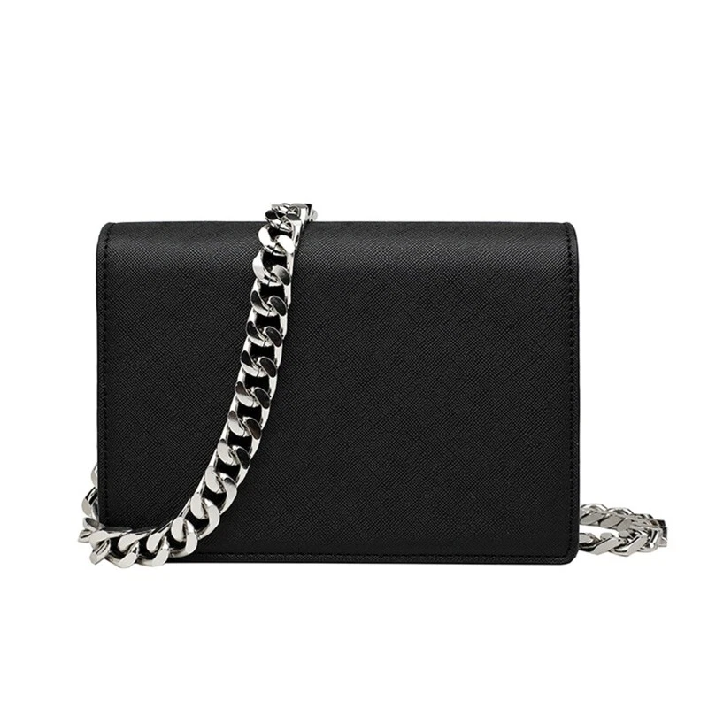 Small black bag cheap with silver chain