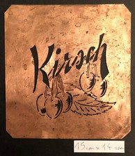 Pochoir ancien KIRSCH avec des cerises - pour gâteaux et pâtisseries - en laiton