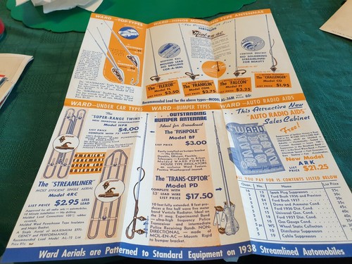1938 WARD CAR RADIO AERIALS USA Sales Brochure - Picture 3 of 6