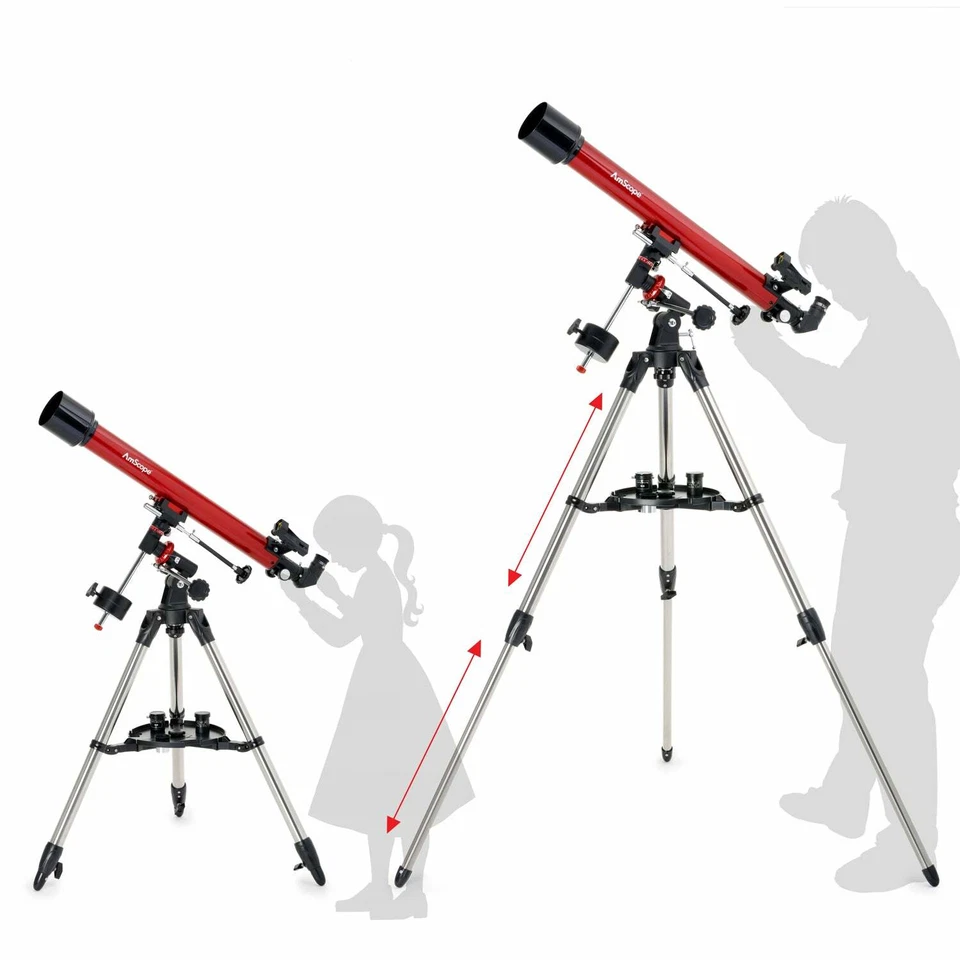 AmScope Refractor EQ Telescope 80mm Aperture, 900mm Focal Length +Red Dot Finder - Image 4 of 4