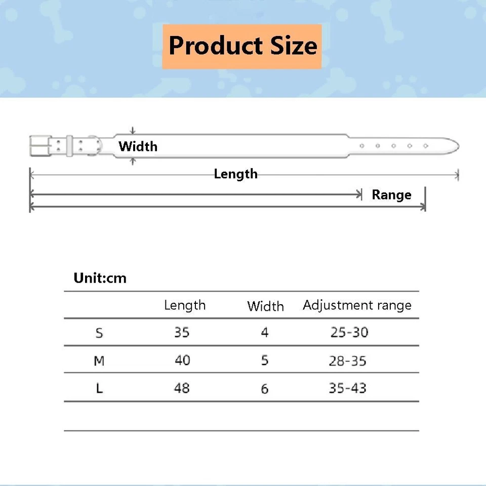 Cowhide Leather Wide Dog Collar Adjustable Large Breeds Collars Whippet - Image 2 of 4